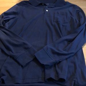 Long sleeve soft polo shirt with pocket size large